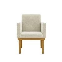 Cadeira Com Base Reforçada Para Apartamento Sala ? Quarto Bege - 5