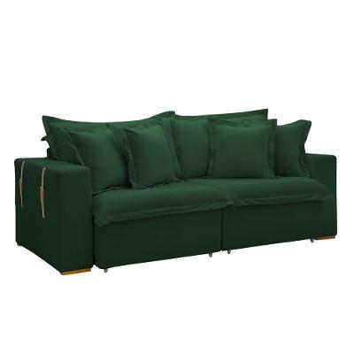 Sofá Cama Retrátil E Reclinável Arizona Veludo Verde 2,40m