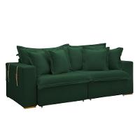 Sofá Cama Retrátil E Reclinável Arizona Veludo Verde 2,40m - 1