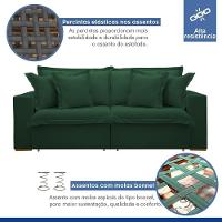 Sofá Cama Retrátil E Reclinável Arizona Veludo Verde 2,40m - 7