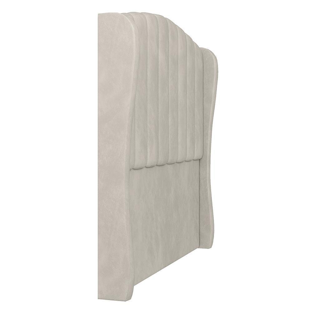 Cabeceira Casal King Cama Box 195cm Glenda Z04 Veludo Bege - Mpozenato - 7