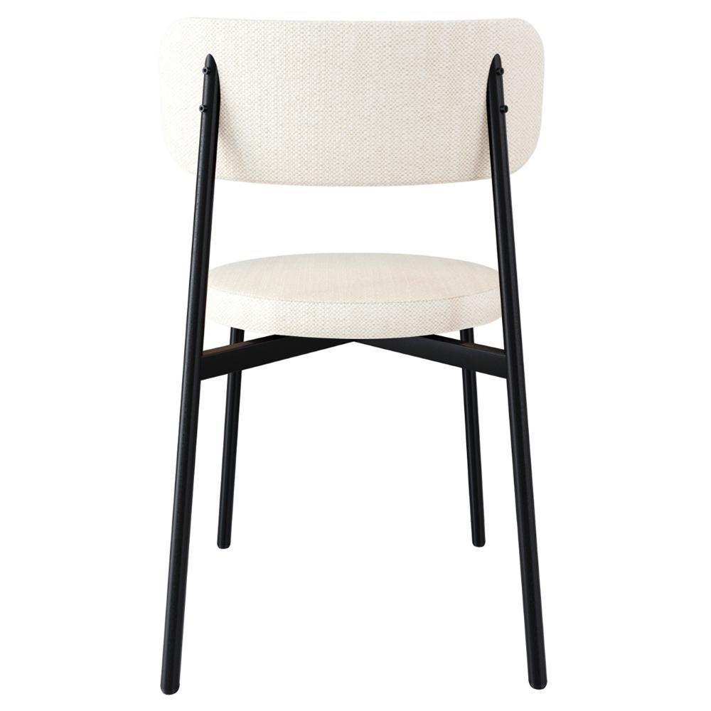 Cadeira De Jantar Estofada Kit 8 Nyka M25 Linho Palha - Mpozenato - 7