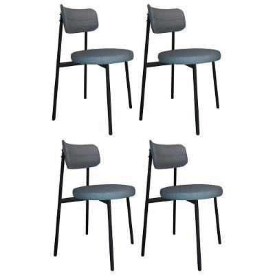 Cadeira De Jantar Estofada Kit 4 Nyka M25 Linho Cinza - Mpozenato