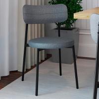 Cadeira De Jantar Estofada Kit 4 Nyka M25 Linho Cinza - Mpozenato - 2