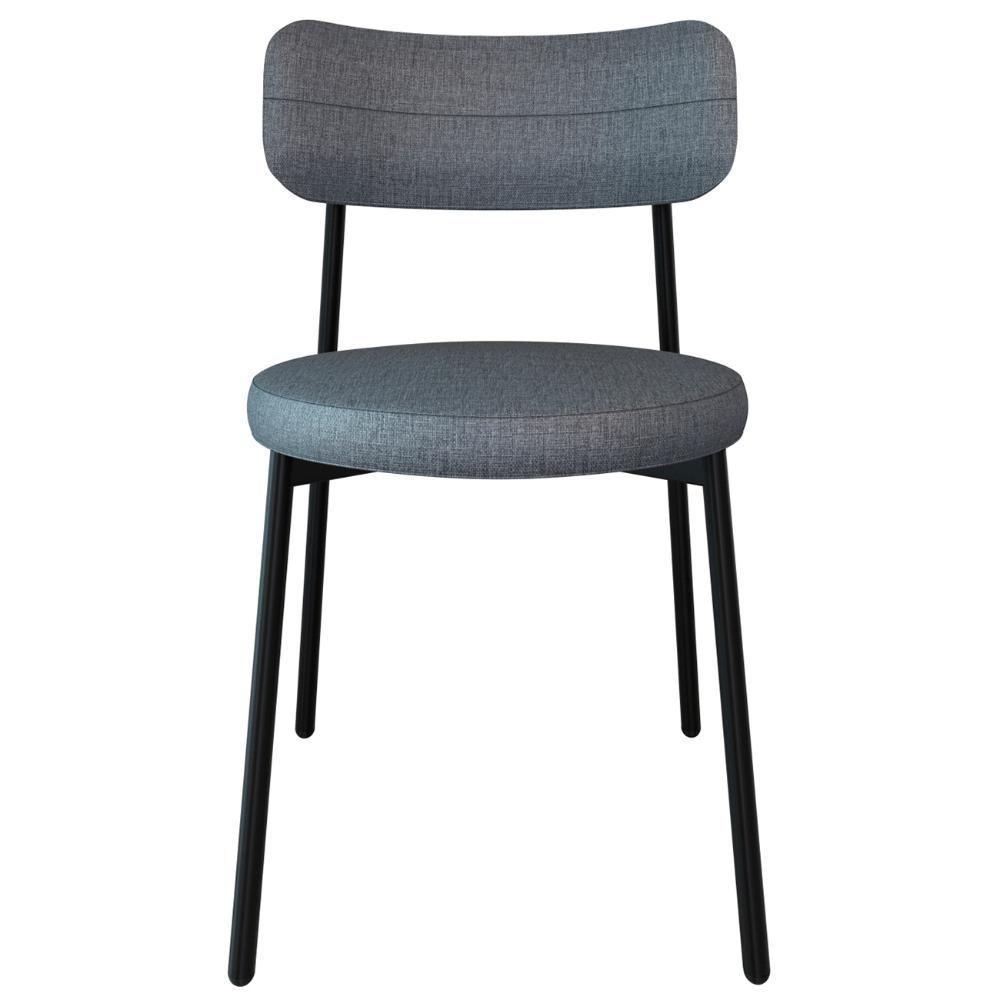 Cadeira De Jantar Estofada Kit 8 Nyka M25 Linho Cinza - Mpozenato - 6