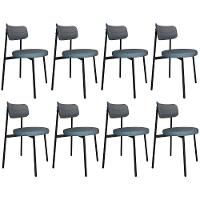 Cadeira De Jantar Estofada Kit 8 Nyka M25 Linho Cinza - Mpozenato - 1