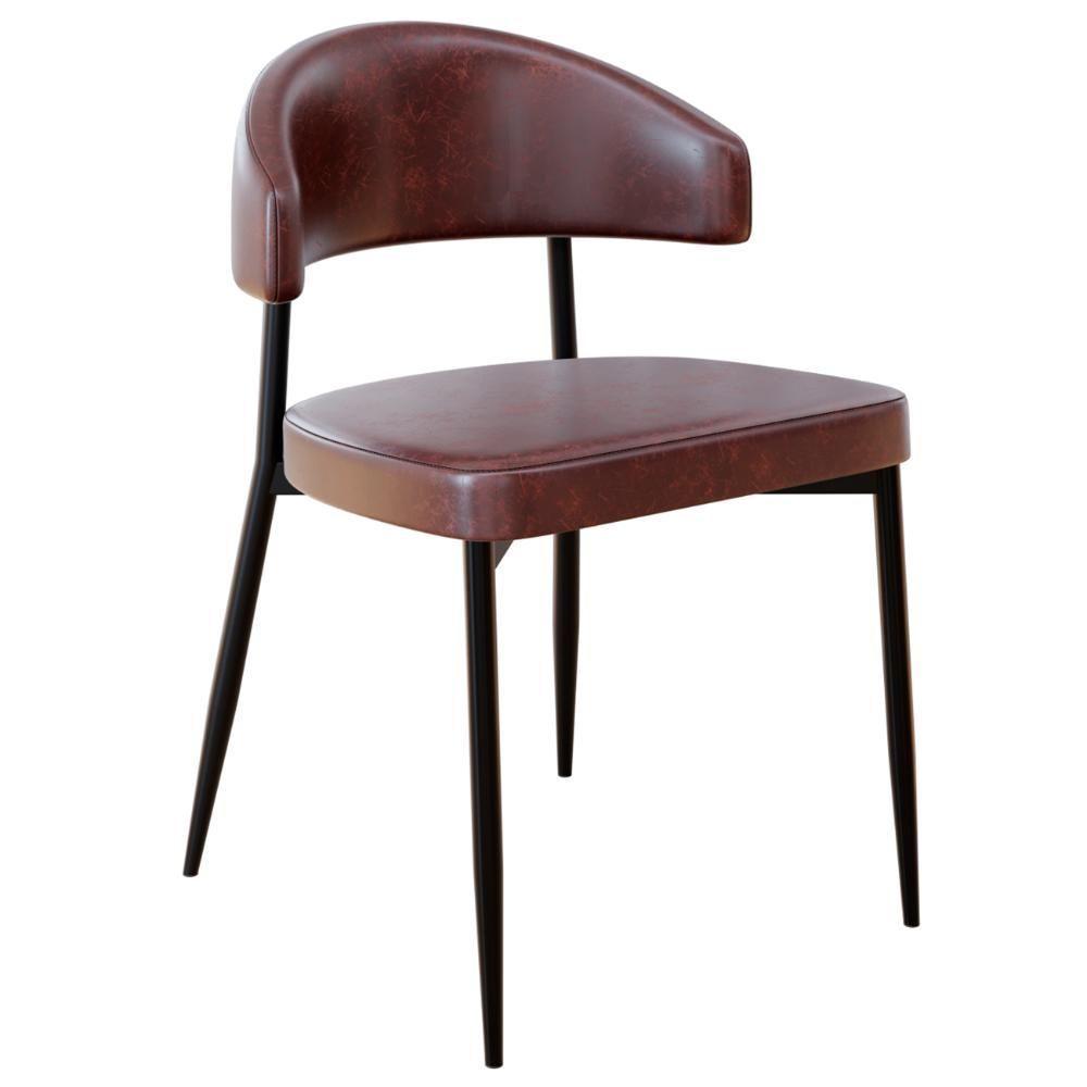 Cadeira De Jantar Estofada Kit 6 Chloe M25 Sintético Café - Mpozenato - 5