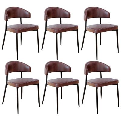 Cadeira De Jantar Estofada Kit 6 Chloe M25 Sintético Café - Mpozenato