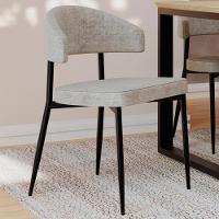 Cadeira De Jantar Estofada Fixa Chloe M25 Linho Lautrec Off - Mpozenato - 2