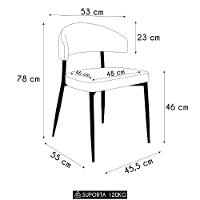 Cadeira De Jantar Estofada Fixa Chloe M25 Linho Lautrec Off - Mpozenato
