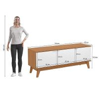 Rack Kappesberg 3 Portas 3d Canela/branco 136cm - 6