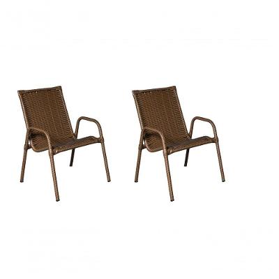 Cadeira Area, Jardim, Quintal Cor Bronze - Kit 2 Peças