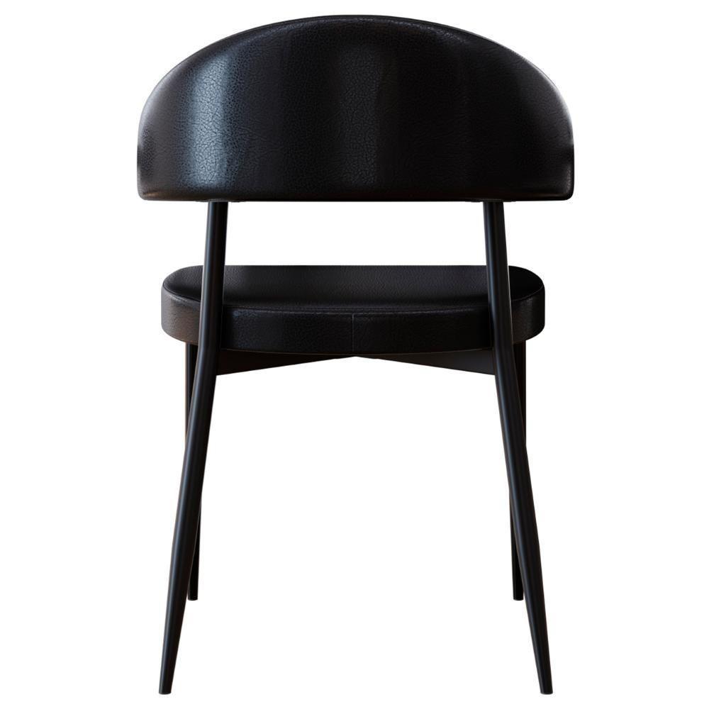 Cadeira De Jantar Estofada Kit 4 Chloe M25 Sintético Preto - Mpozenato - 7