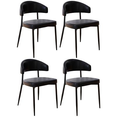 Cadeira De Jantar Estofada Kit 4 Chloe M25 Sintético Preto - Mpozenato