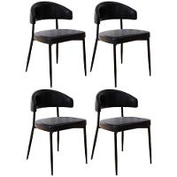 Cadeira De Jantar Estofada Kit 4 Chloe M25 Sintético Preto - Mpozenato - 1