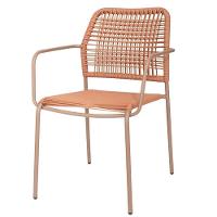 Kit 4 Cadeiras Com Braços Empilhável Copacabana Fratini Aço Carbono Trama Em Corda Náutica Terracota - 2