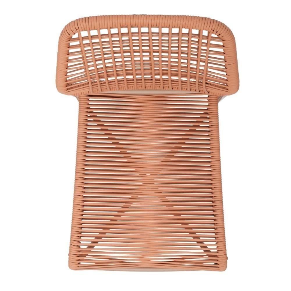 Kit 4 Cadeiras Empilhável Leme Fratini Aço Terracota Assento E Encosto Trama Corda Náutica Terracota - 6
