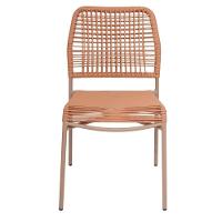 Kit 4 Cadeiras Empilhável Leme Fratini Aço Terracota Assento E Encosto Trama Corda Náutica Terracota - 3