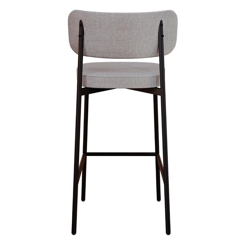 Banqueta Alta Bar Estofada Kit 6 Ella M25 Linho Cinza Cl - Mpozenato - 7