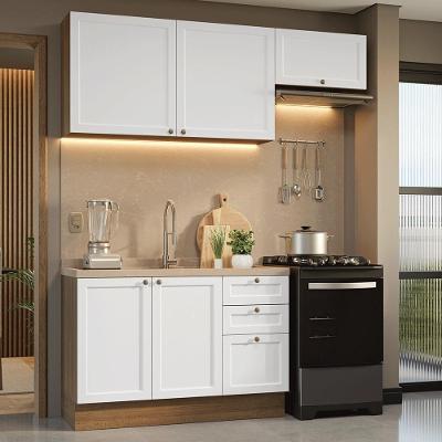 Armário De Cozinha Compacta 180 Cm Vik Madesa 02 Rustic/branco