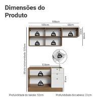 Armário De Cozinha Compacta 180 Cm Vik Madesa 02 Rustic/branco - 3