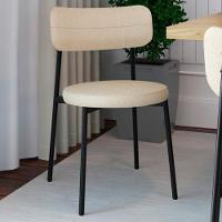 Cadeira De Jantar Estofada Kit 4 Nyka M25 Linho Areia - Mpozenato - 2