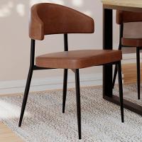 Cadeira De Jantar Estofada Kit 4 Chloe M25 Sintético Marrom - Mpozenato - 2