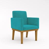 Cadeira Com Base Reforçada Para Apartamento Sala ? Quarto Azul Turquesa - 1