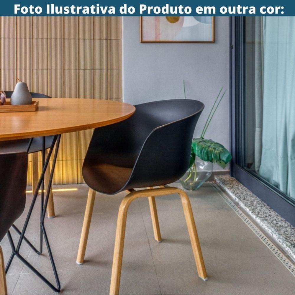 Kit 4 Cadeiras Toledo Fratini Assento Em Polipropileno Fendi Base Aço Acabamento Idêntico á Madeira - 6
