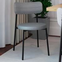 Cadeira De Jantar Estofada Kit 8 Nyka M25 Linho Cinza Cl - Mpozenato - 2