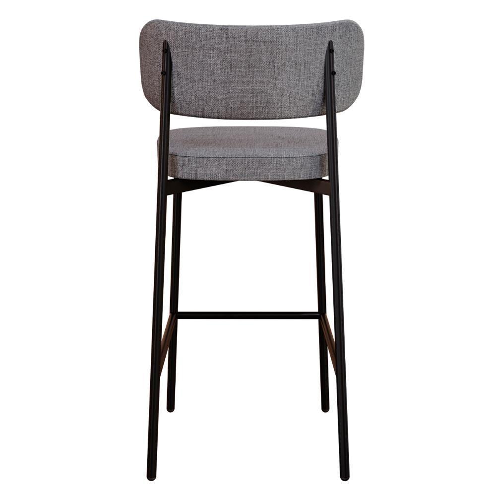 Banqueta Alta Bar Estofada Kit 2 Ella M25 Linho Cinza/marrom - Mpozenato - 7