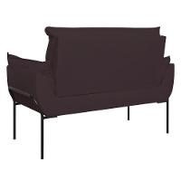 Sofá Namoradeira Base Metal Preta Reforçada Tecido Suede Cinza - 6