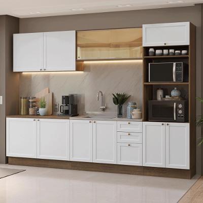 Armário De Cozinha Completa 310 Cm Vik Madesa 01 Rustic/branco
