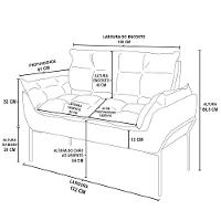 Sofá Namoradeira Base Metal Preta Reforçada Tecido Suede Rosa - 3