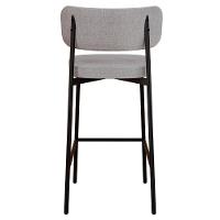 Banqueta Alta Bar Estofada Kit 6 Ella M25 Linho Cinza Cl/café - Mpozenato - 7