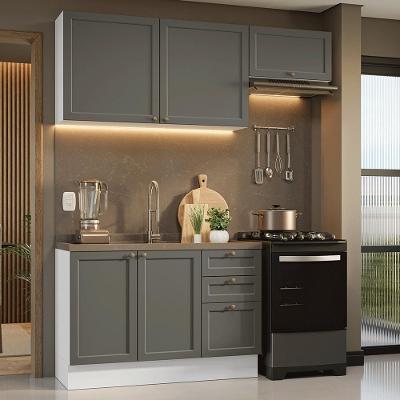 Armário De Cozinha Compacta 180 Cm Vik Madesa 02 Branco/cinza