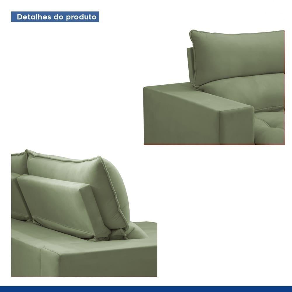 Sofá Retrátil E Reclinável Martinho Boucle Verde 2,30m - 10