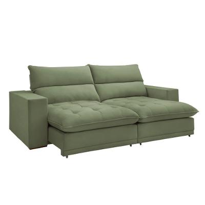 Sofá Retrátil E Reclinável Martinho Boucle Verde 2,30m