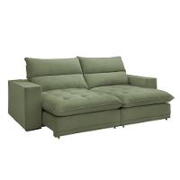 Sofá Retrátil E Reclinável Martinho Boucle Verde 2,30m - 1