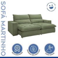 Sofá Retrátil E Reclinável Martinho Boucle Verde 2,30m - 5