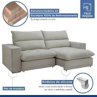 Sofá Retrátil E Reclinável Martinho Boucle Gelo 2,30m - 7