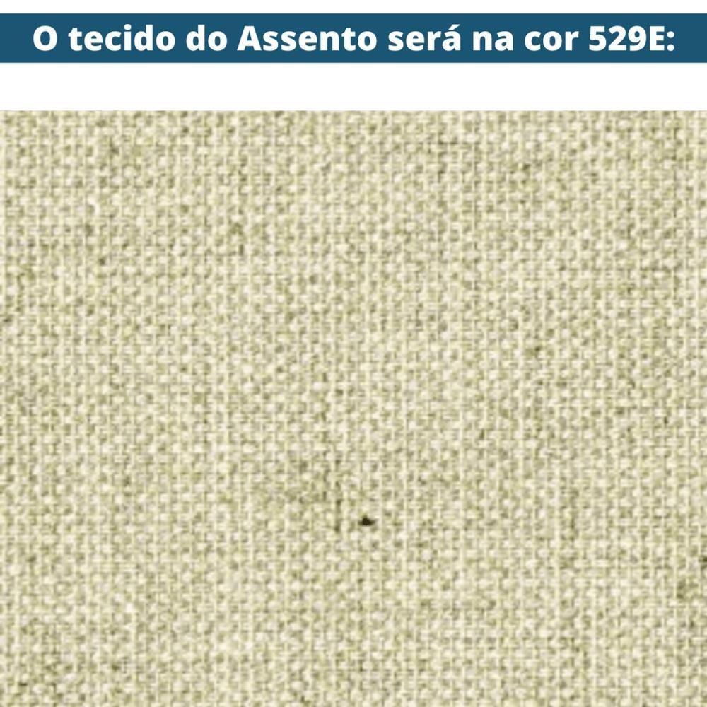 Sofá Odara Ozki 220 Cm Madeira Eucalipto Cedro Tecido Composê Bege E Verde Corda Redonda Rami - 10