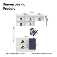 Armário De Cozinha Compacta 180 Cm Vik Madesa 02 Branco/azul - 3