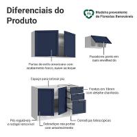 Armário De Cozinha Compacta 180 Cm Vik Madesa 02 Branco/azul