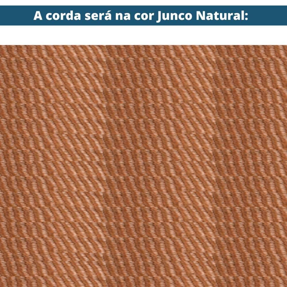 Sofá Oslen Ozki 152 Cm Madeira Eucalipto Cedro Tecido Azul Corda Junco Natural - 5