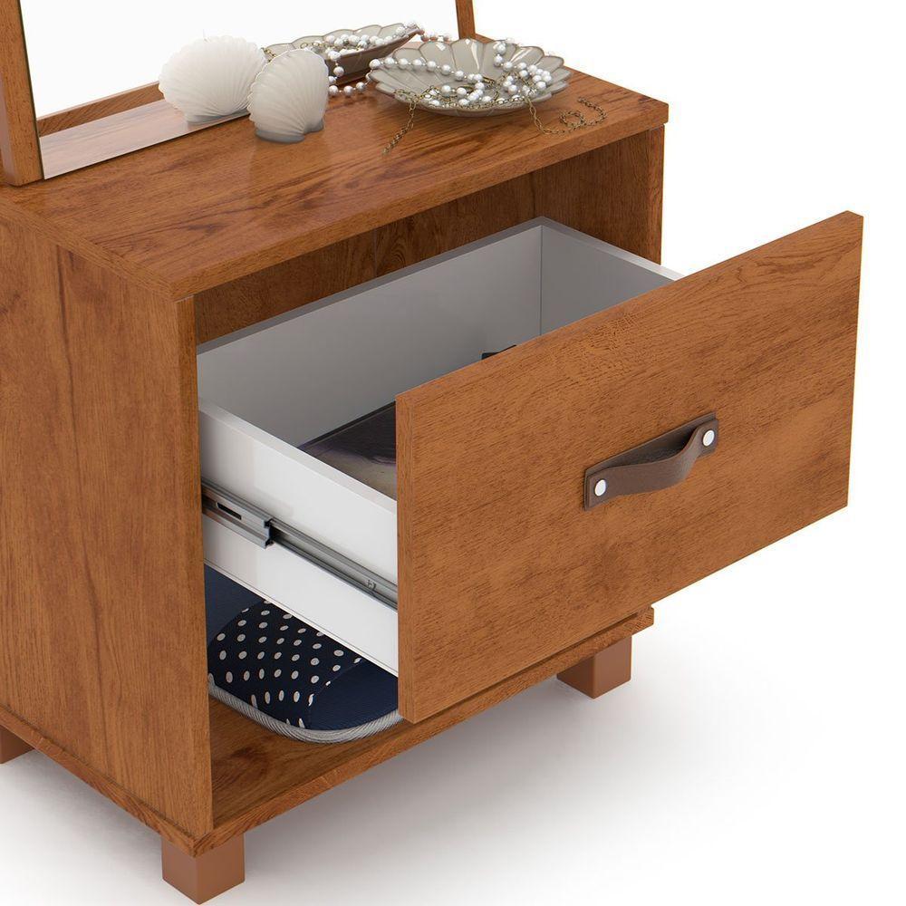 Toucador Com Espelho 1 Gaveta Nicho E 2 Ganchos Oranix Freijó - 2