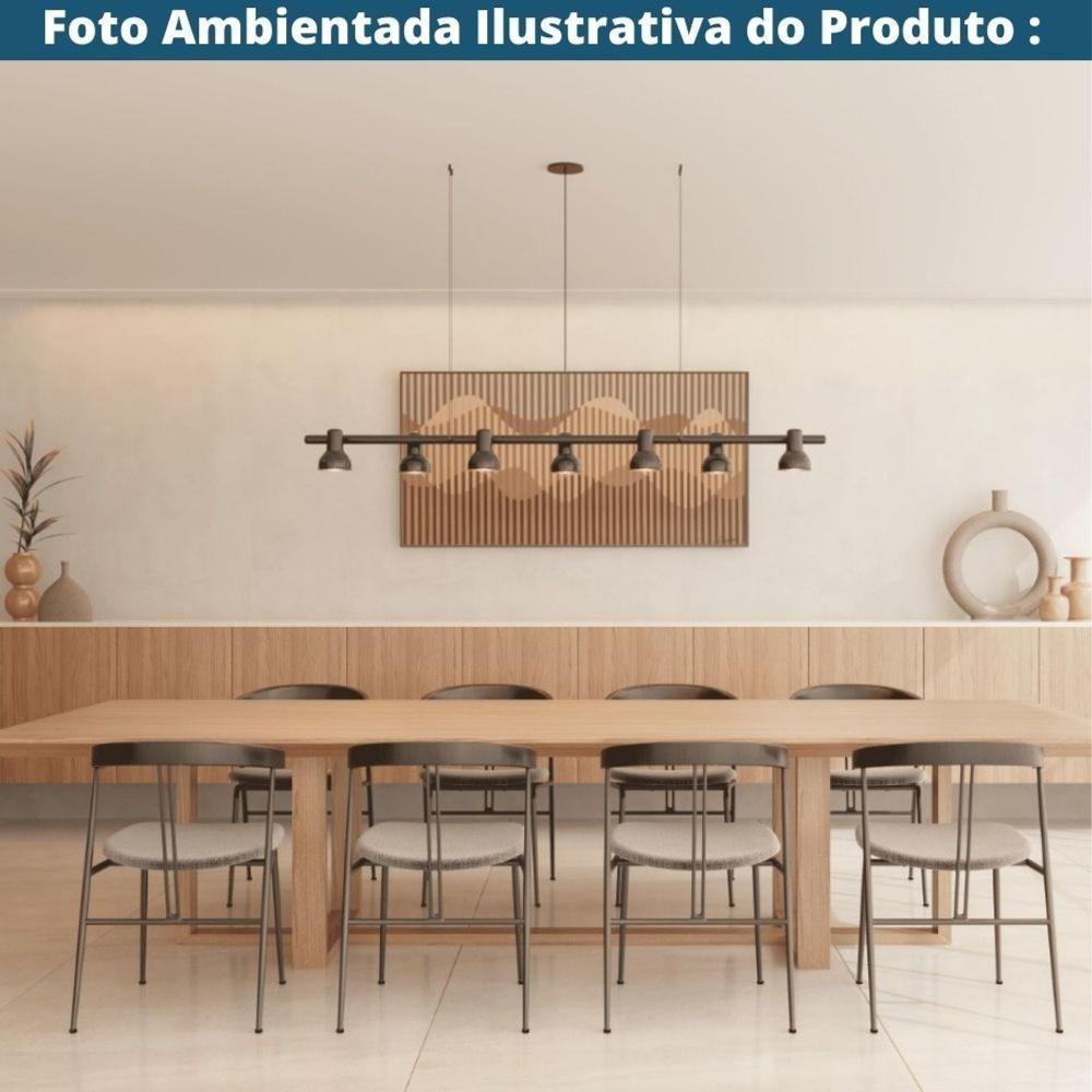 Kit 2 Cadeiras Escandinávia Fratini Encosto Madeira Assento Pu Caramelo Estrutura Aço Preto - 9