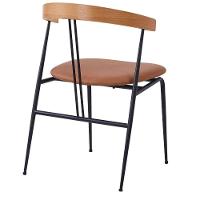 Kit 2 Cadeiras Escandinávia Fratini Encosto Madeira Assento Pu Caramelo Estrutura Aço Preto - 5