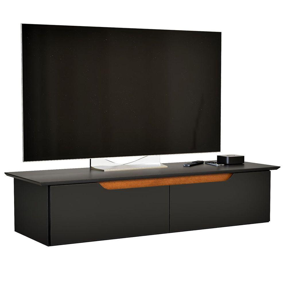 Rack Aparador Suspenso Flex Com 2 Portas Flop Preto - 6