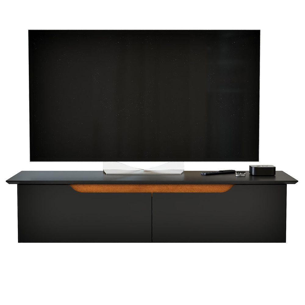 Rack Aparador Suspenso Flex Com 2 Portas Flop Preto - 8